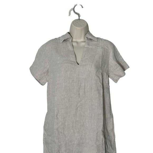 NWT Madewell V-Neck Linen Mini Dress in Natural Undyed Size XXS - Picture 12 of 15